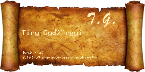 Tiry Györgyi névjegykártya